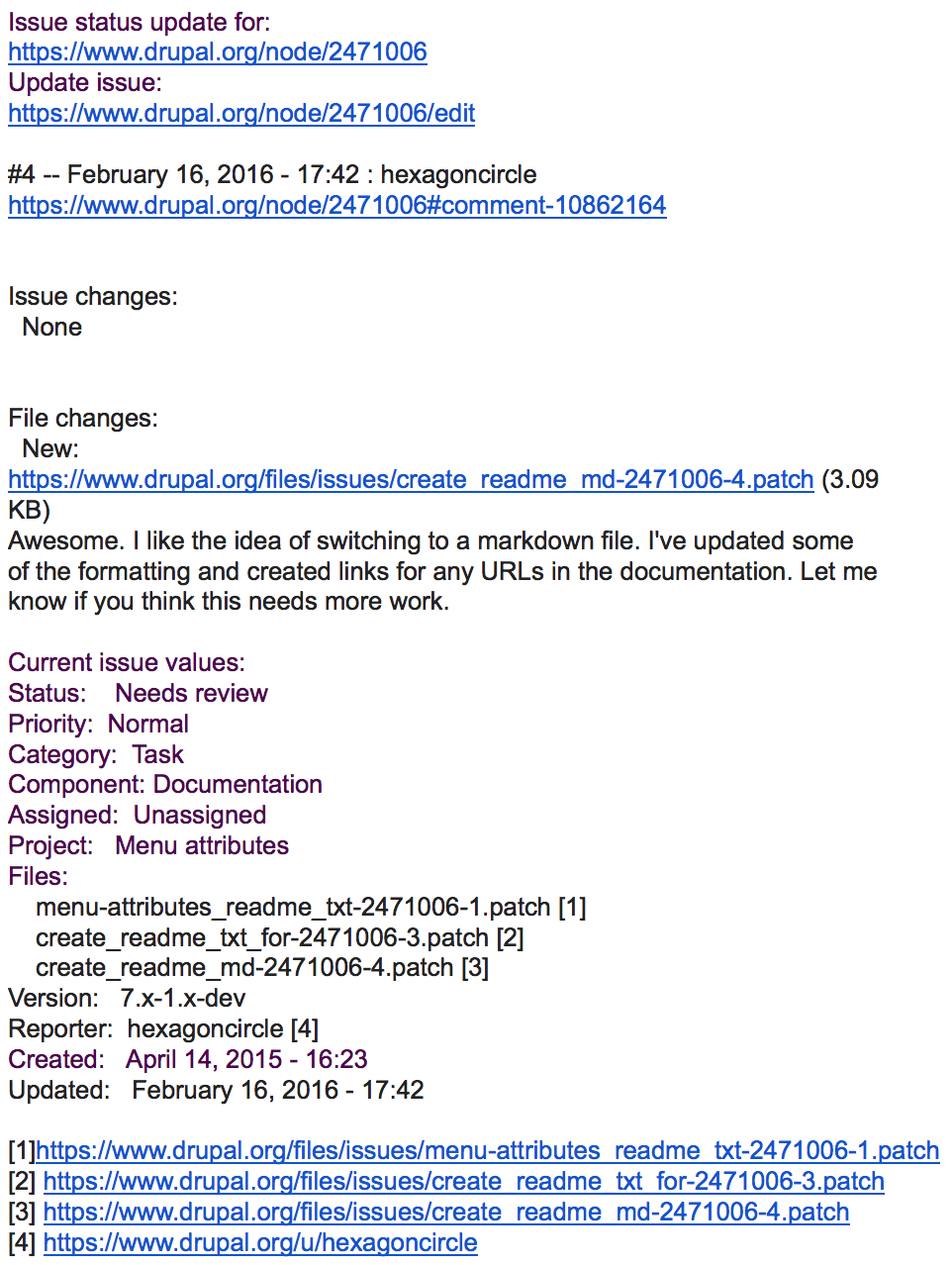 Cleaner Template For Issue Status Update Email Notifications 2670564 Drupal Org Status Update Email Template