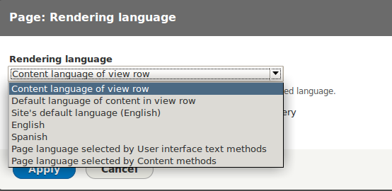 Language options with patch