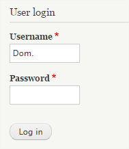 Login form's aria-describeby points to an element that doesn't 