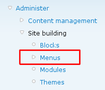  Administer - Site building - Menu with menu highlighted