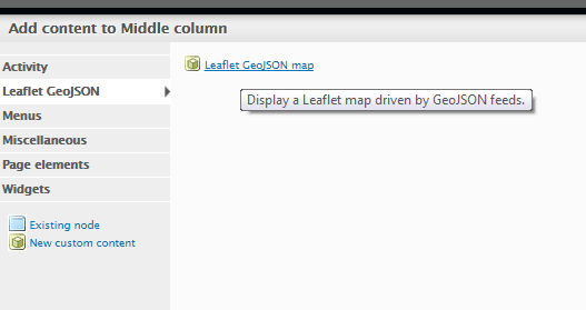 Add leaflet GeoJSON panel content.