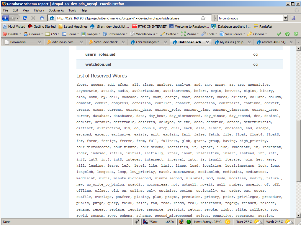 resolve ansi sql 92 99 2003 reserved words conflict in query