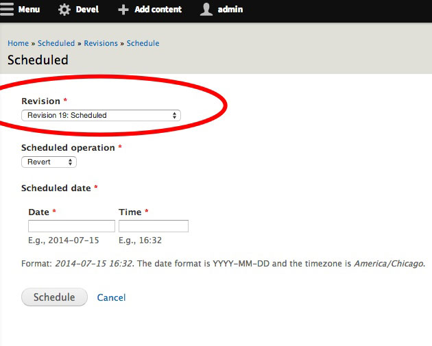 scheduler form