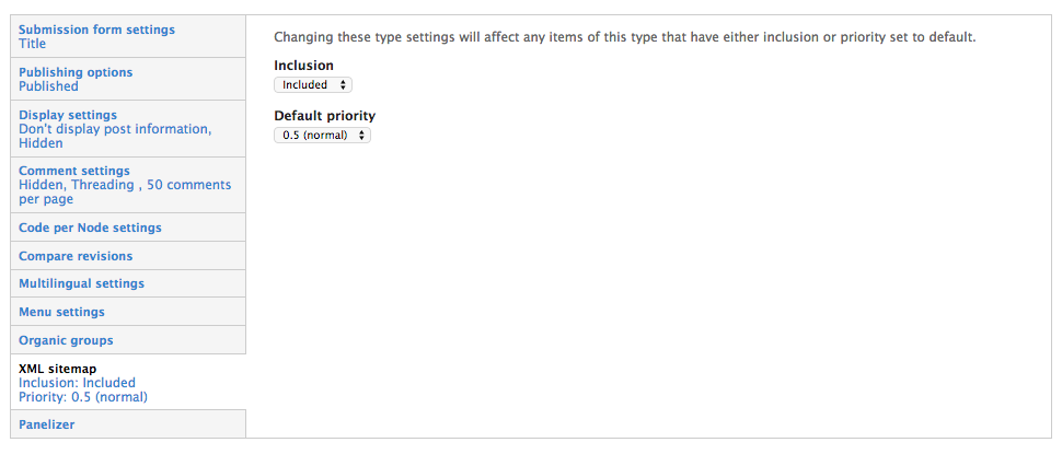 content type pages not appearing in our sitemap 2423893