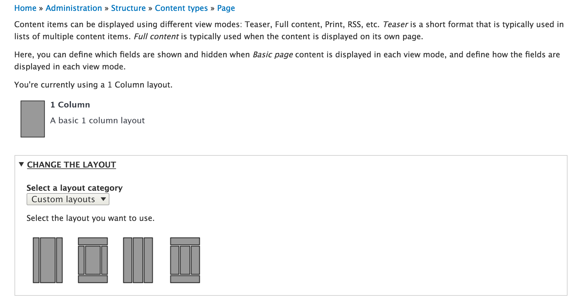 Refine the layout selection UI [#2848549] | Drupal.org