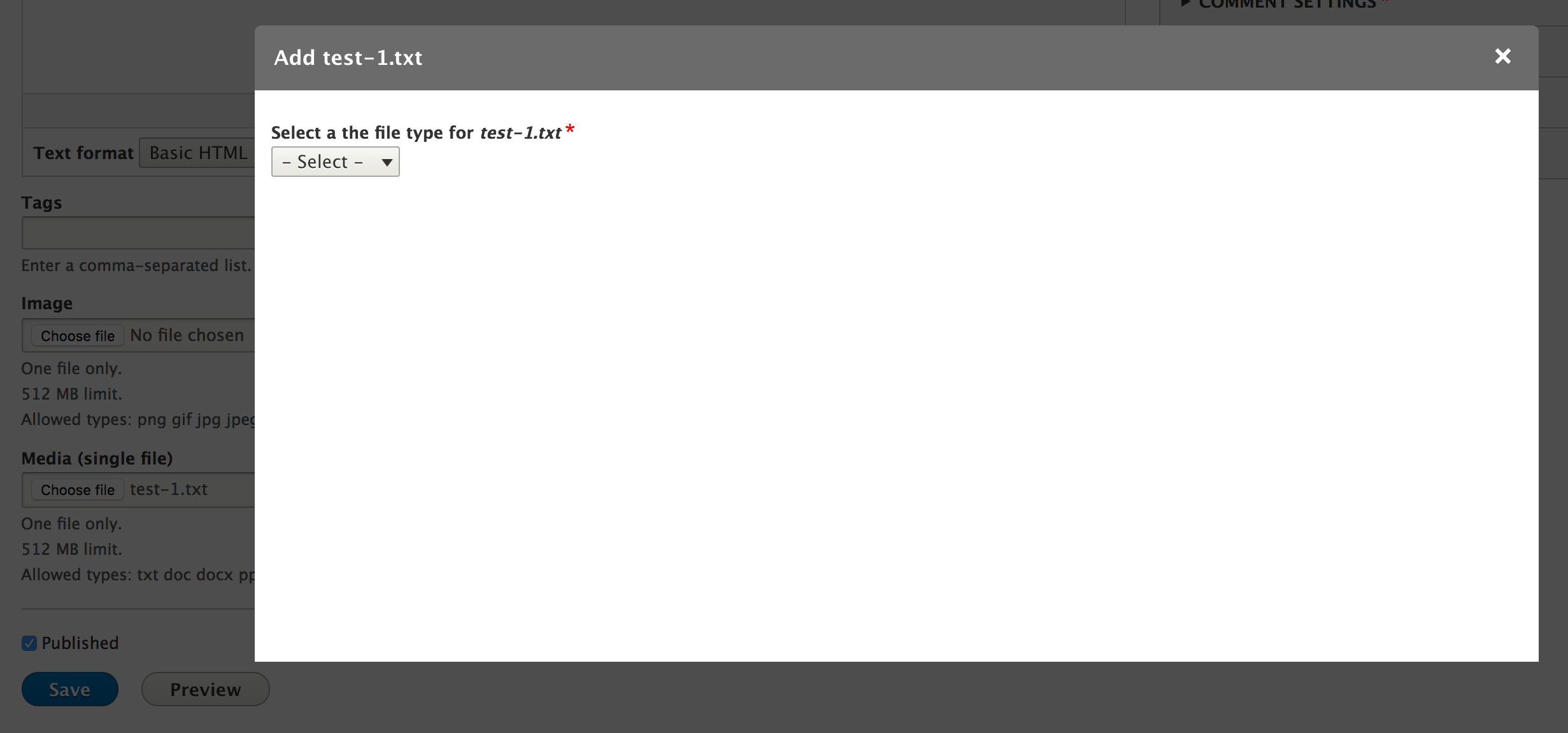 Step 2 type selection proposal