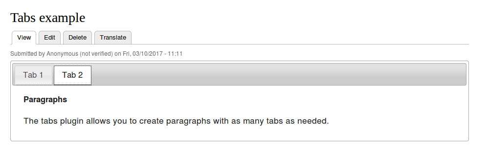 New Plugin: Tabs [#2852582] | Drupal.org
