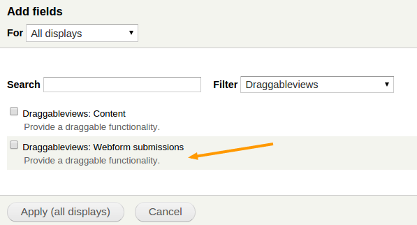 What the extra field for webform submission will look like