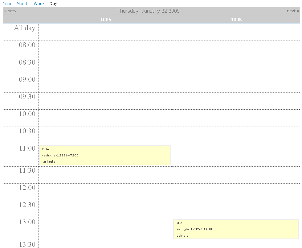 hour by hour calendar