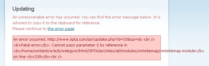 fatal error after upgrading to beta2 from beta 1 and running update