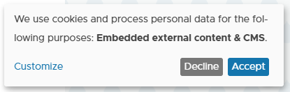 Screenshot from Klaro! Notice Dialog