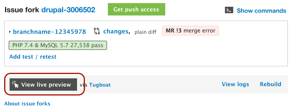 Upcoming ui revision for live previews on Drupal Core merge requests