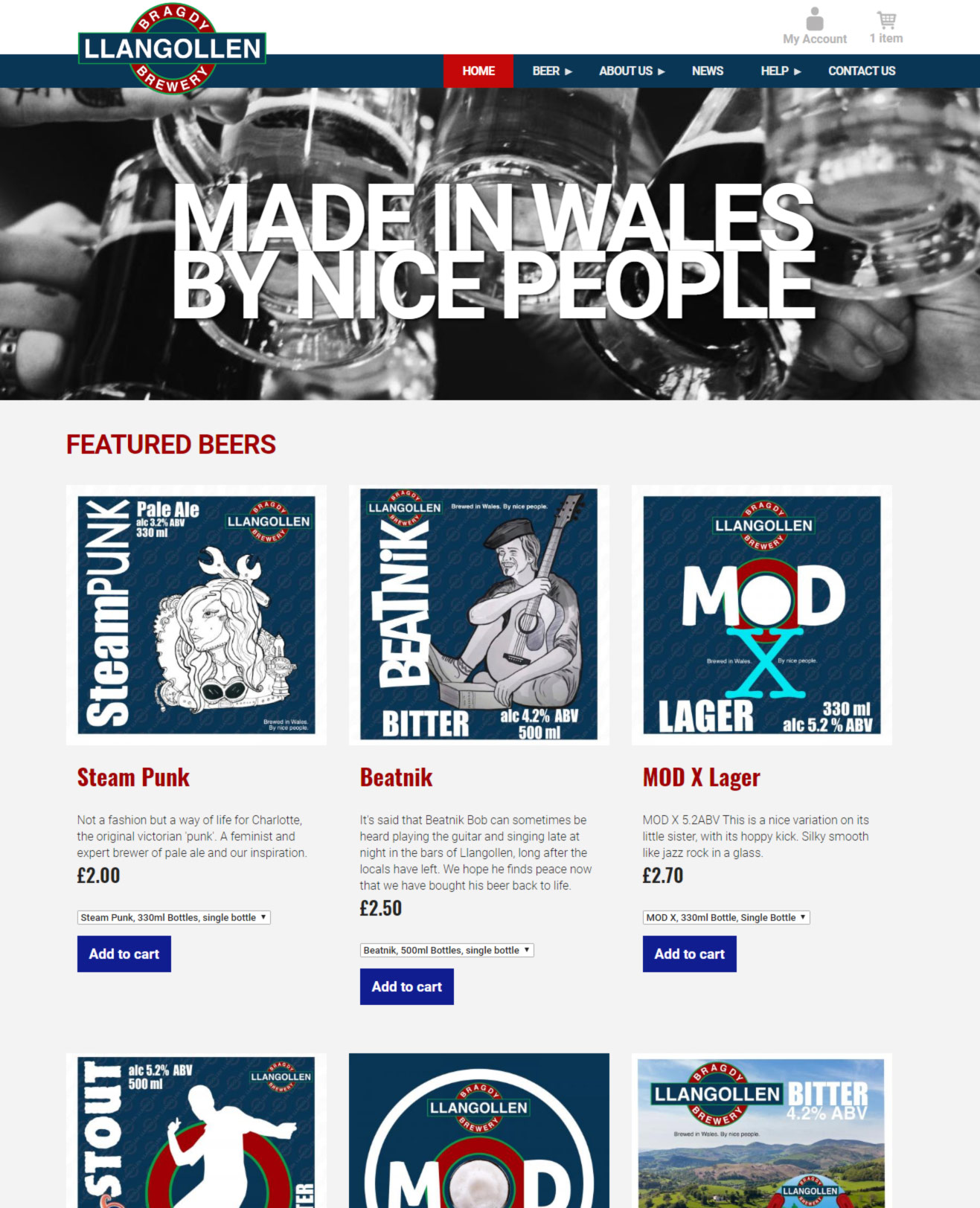 E-commerce Brewery Website: Llangollen Brewery