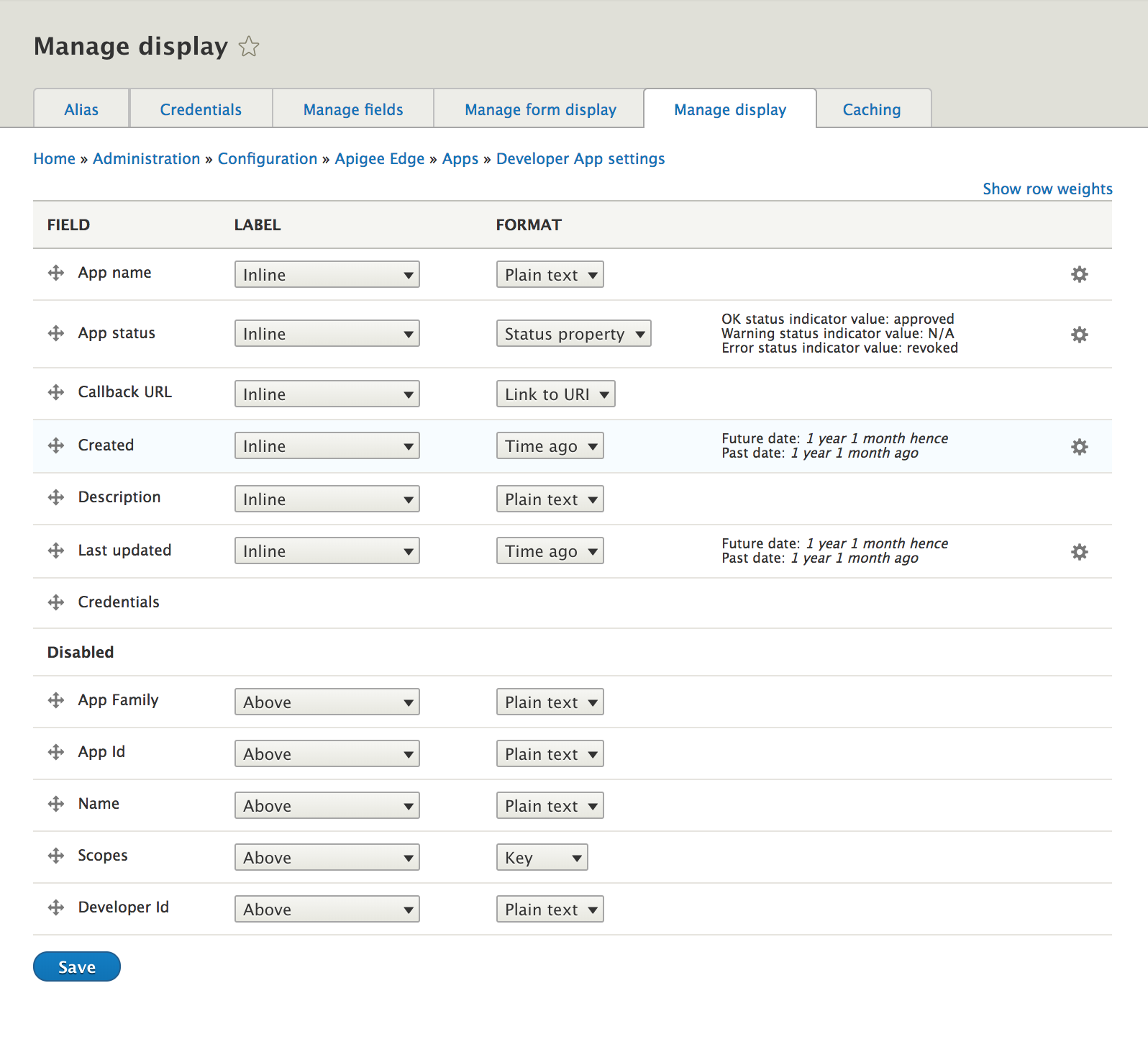 Manage display