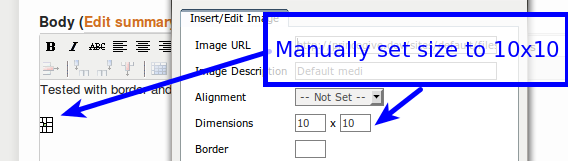 Media resize via editor