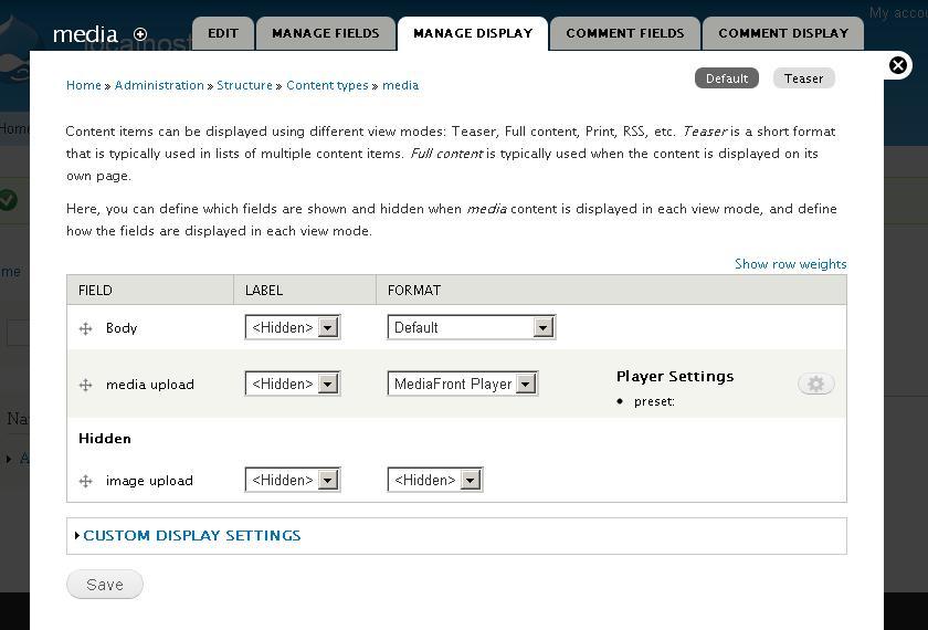 Creating MediaFront Preset 3. 