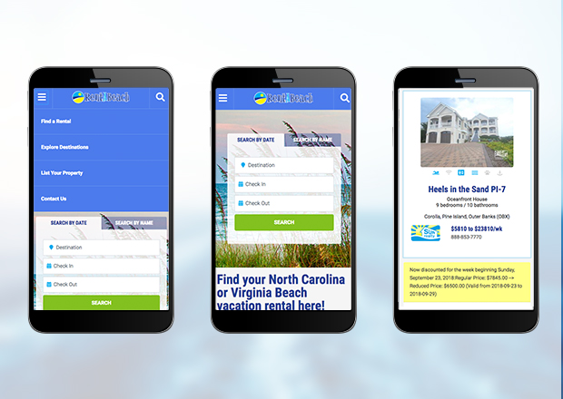 Mobile Screens of RentABeach
