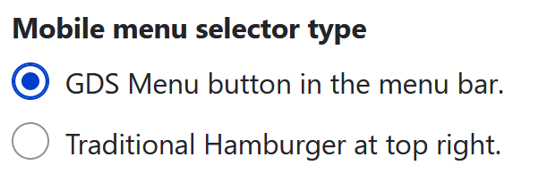 Mobile menu type