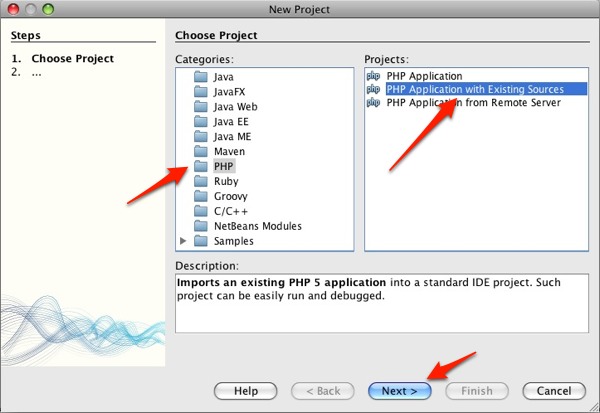 NetBeans new project