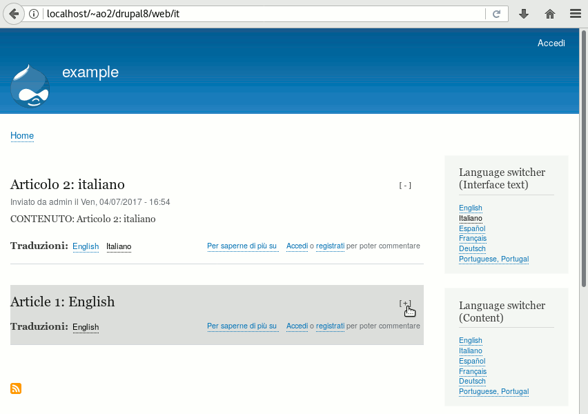 Toggle node content