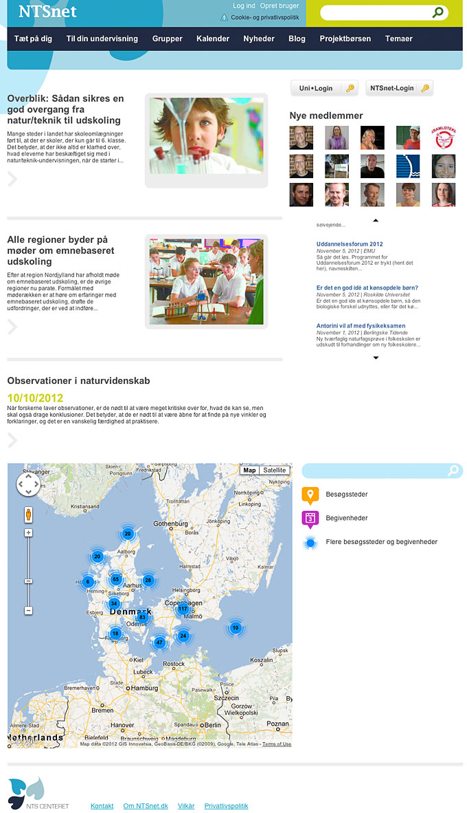 web portal for Danish National Center for Teaching of Natural Sciences and Healt