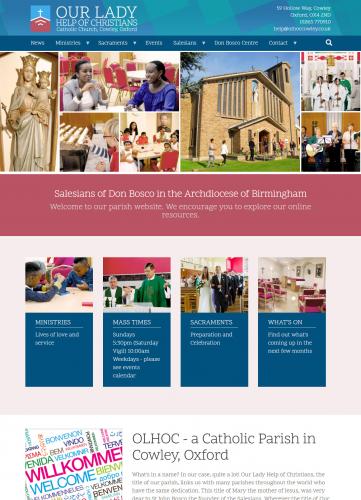 Our Lady Help of Christians, Cowley, Drupal 8 site designed by Turtlereality