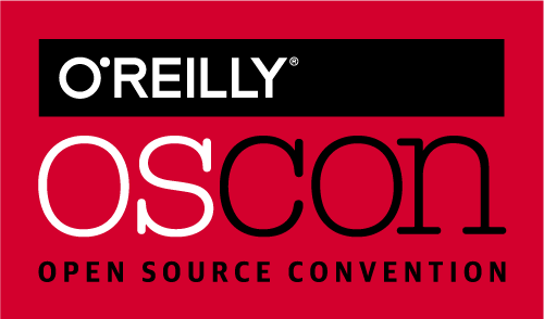 O'Reilly OSCON Open Source Convention logo in red black white