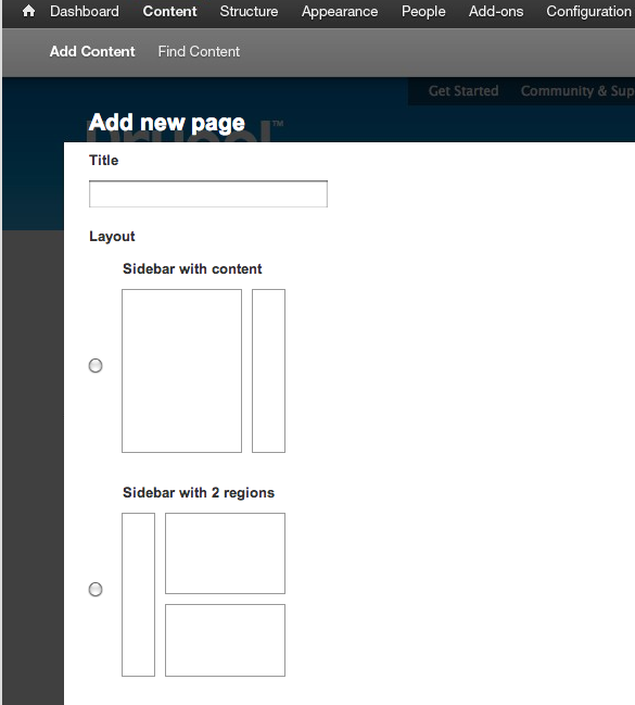 Screenshot of Bojhan's prototype