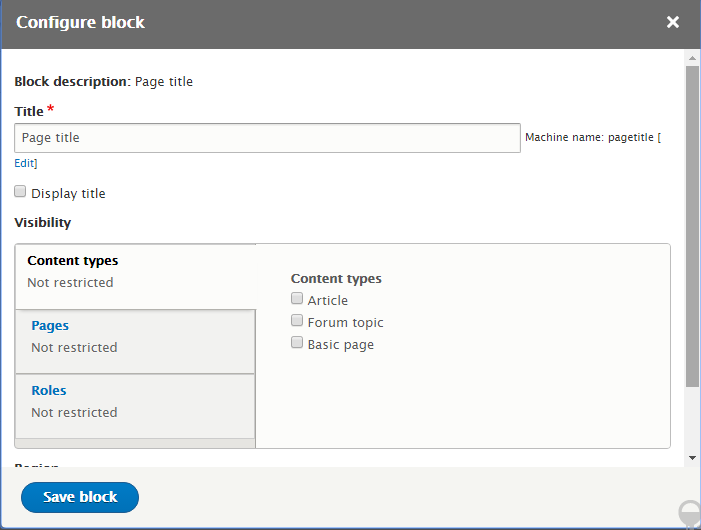 Page title config