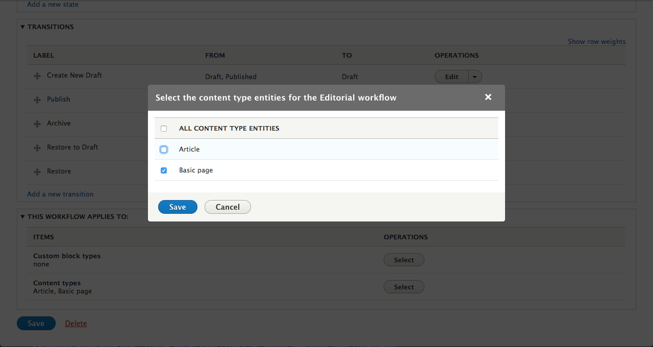 Page Content Type under moderation