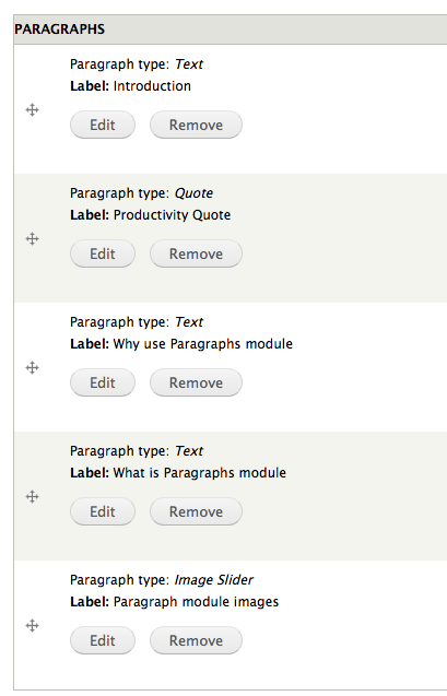 Paragraphs labels example