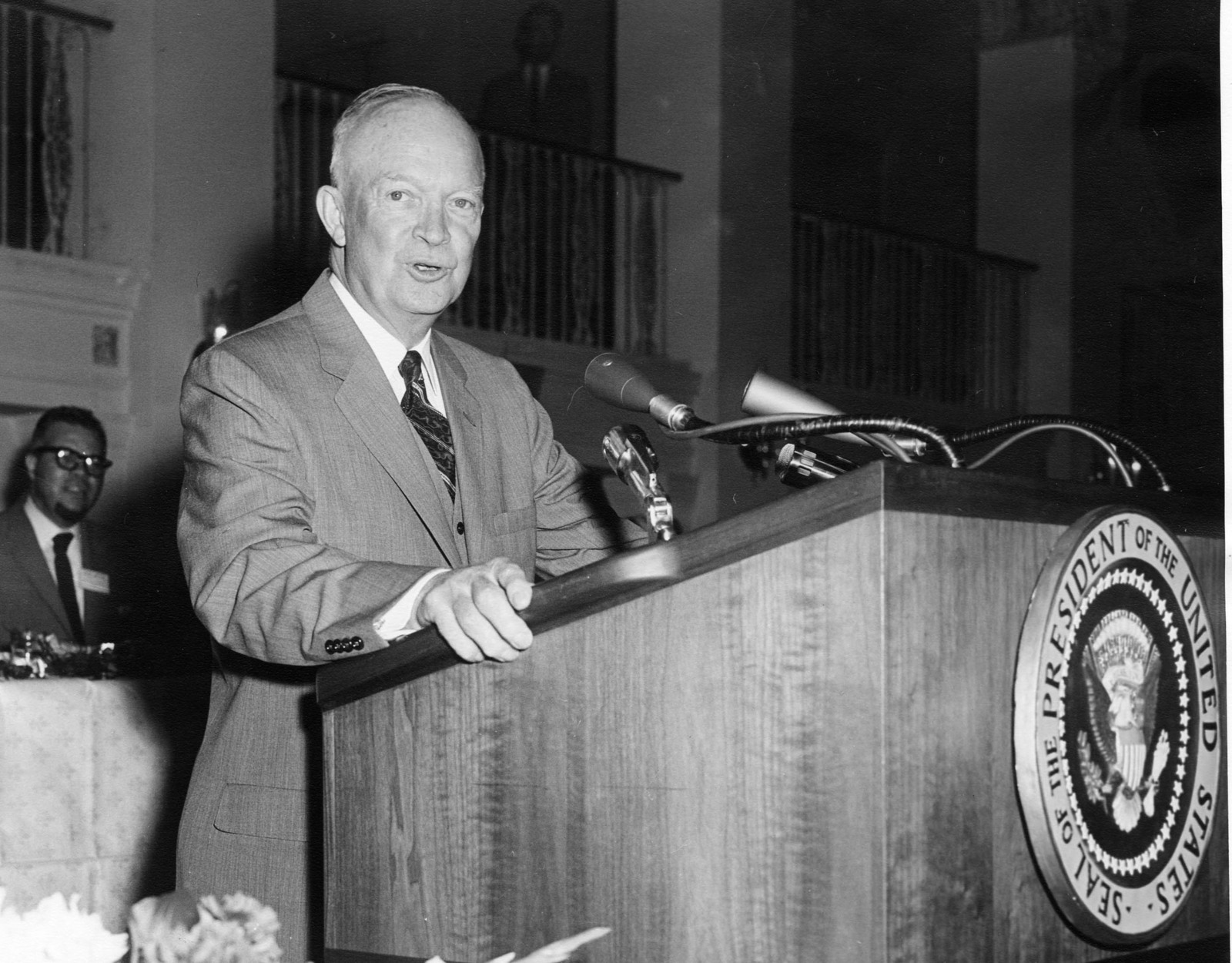 President Eisenhower at podium