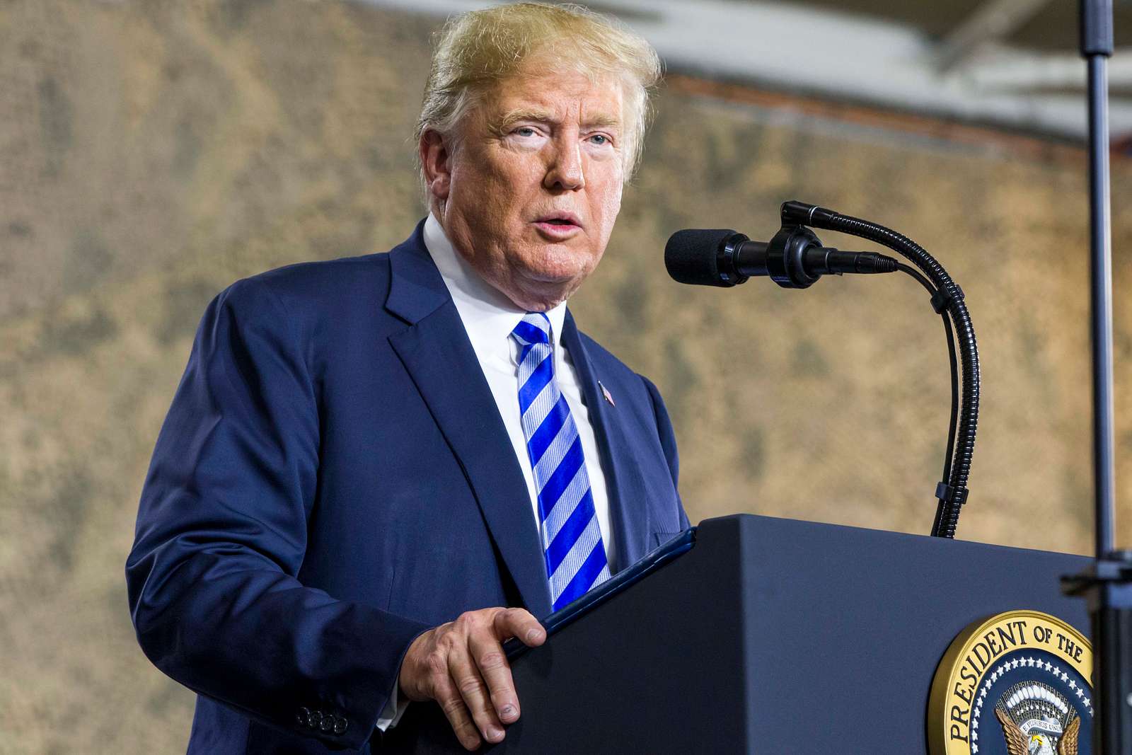 president donald j trump at podium