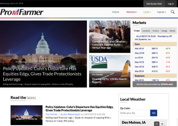 Pro Farmer provides unbiased market news, analysis and advice to farmers and agribusiness leaders