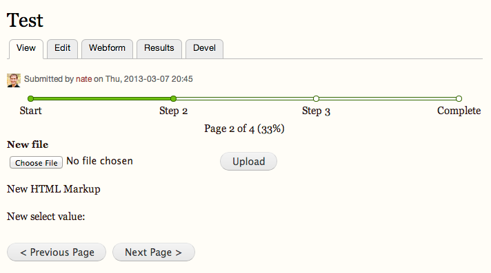multipage form page n of n progress or percentage complete form progress bar