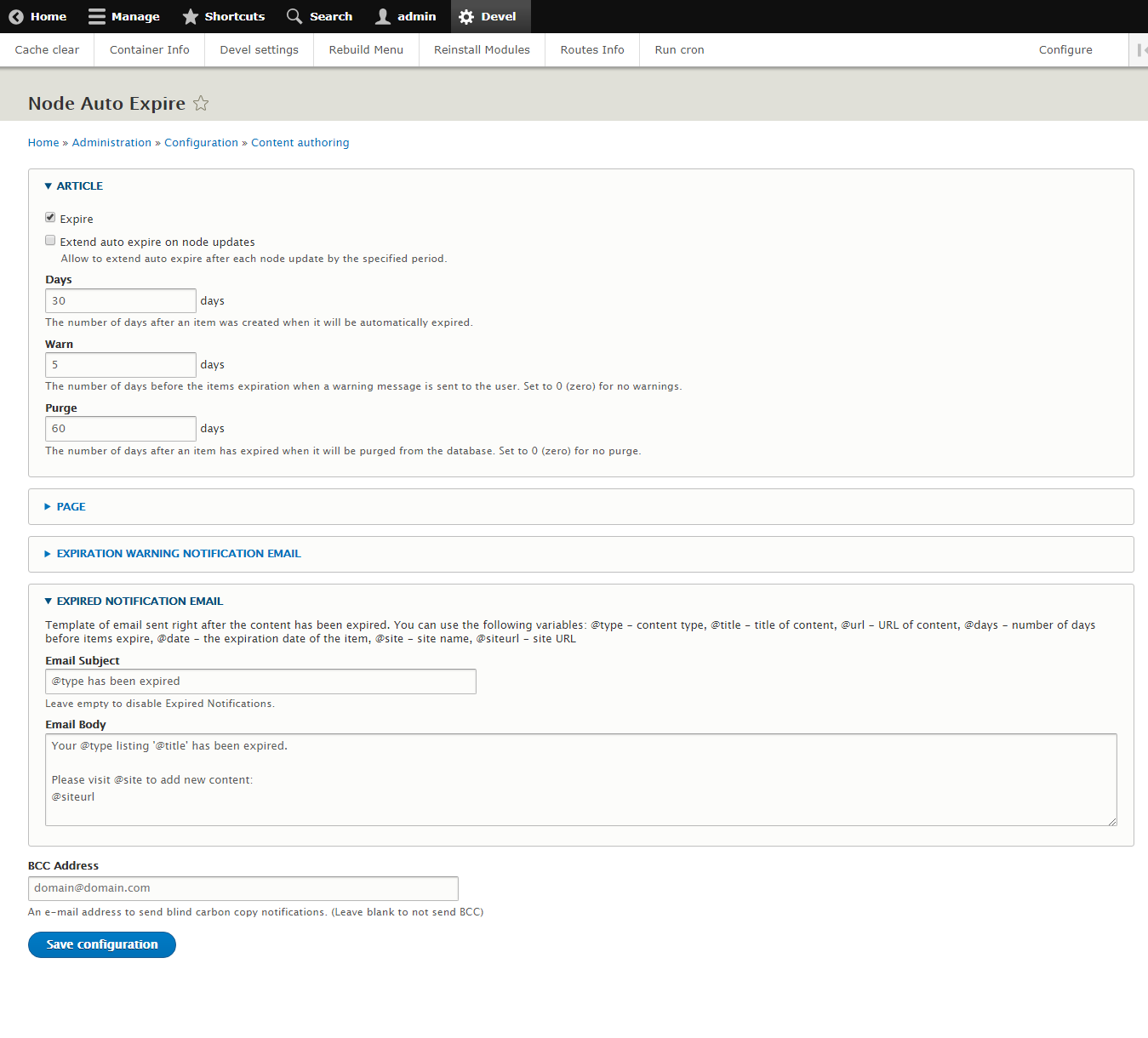 Node auto expire drupal