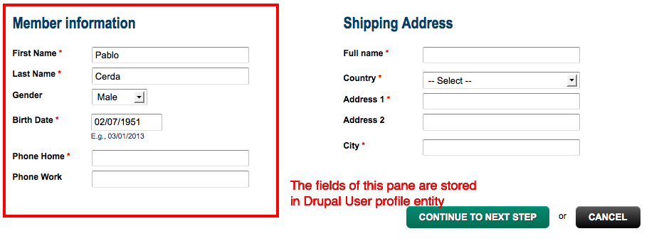 commerce user profile pane drupal org user profile
