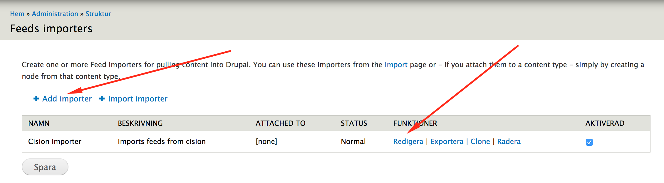 Create importer