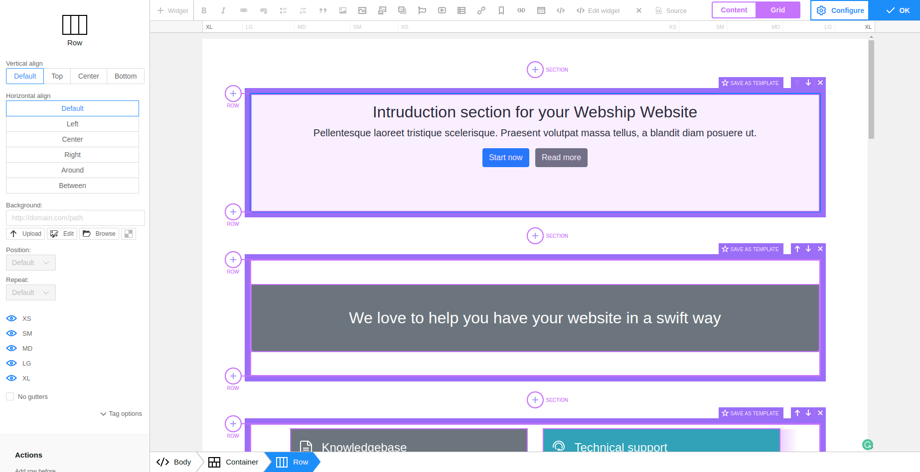 Custom Block field body with the Modern HTML Editor