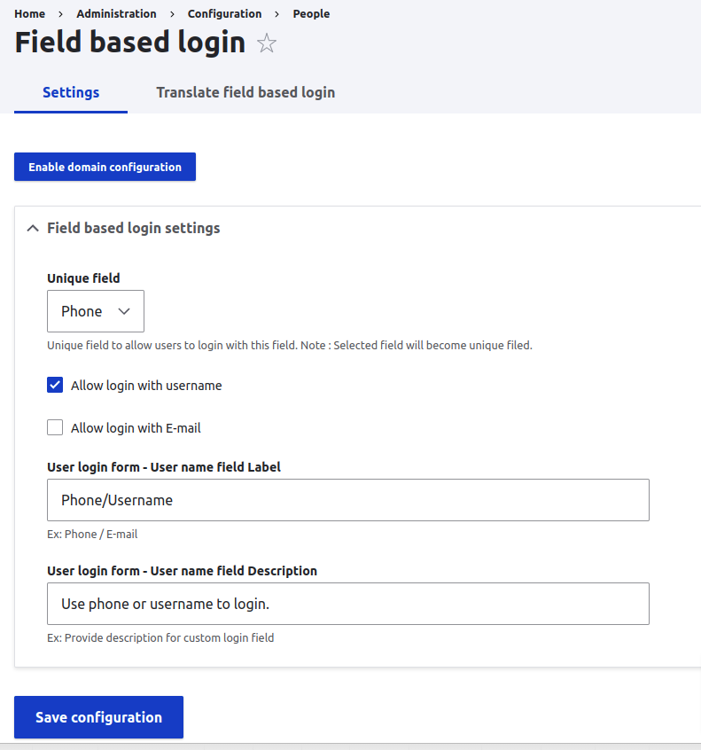 Field based login drupal