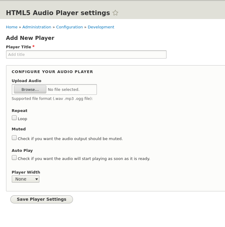 HTML5 Audio Player | Drupal.org