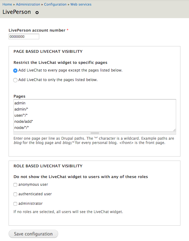 LivePerson LiveChat + Messaging Integration | Drupal.org