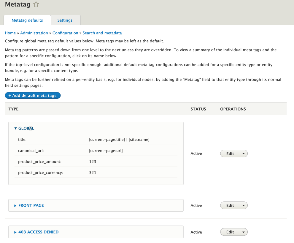 Metatag Drupal Org