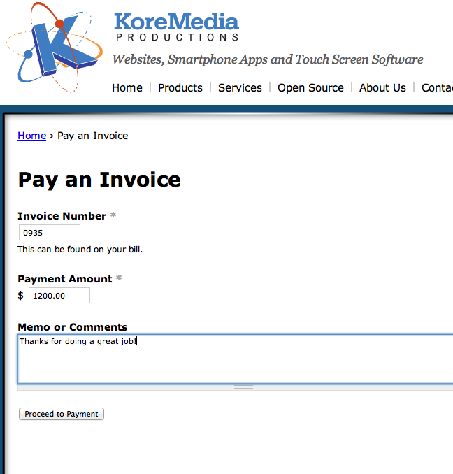 ubercart invoice payment form drupal org