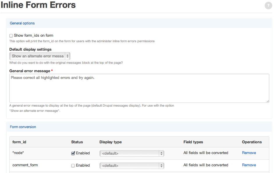 Inline Form Errors Drupal Org