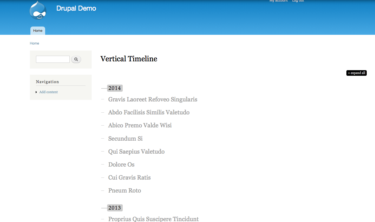 sample of a timeline