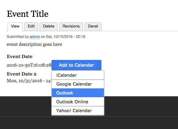 add to calendar drupal