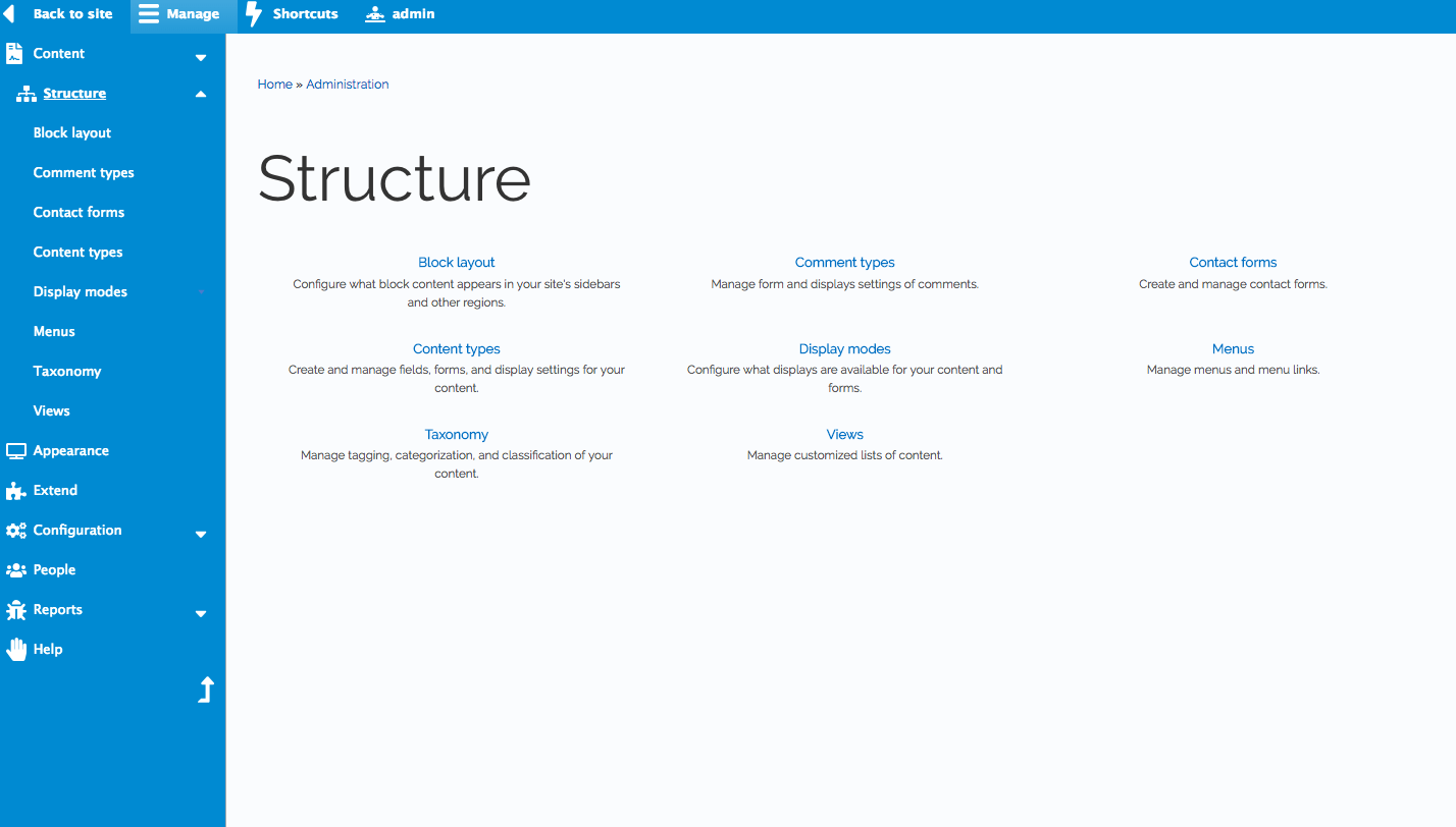 Back site. Open source admin Panel.