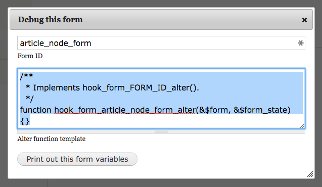 drupal devel dd