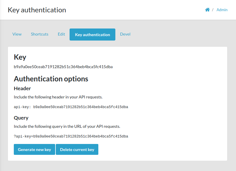 Admin keys. API auth Key. Drupal API. Key Base. Keys Base Store.